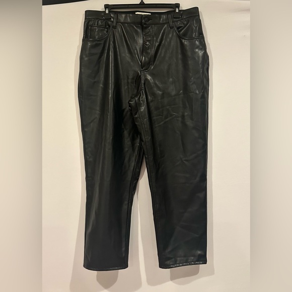 Abercrombie & Fitch Pants - Abercrombie & Fitch vegan leather ankle straight high rise size 16